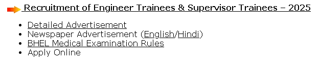 BHEL Trainee Recruitment 2025